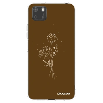 Picasee silikonska prozirna maskica za Huawei Y5P - Brown flowers