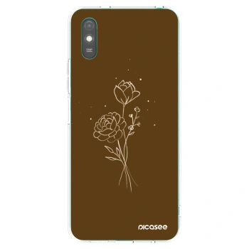 Picasee silikonska prozirna maskica za Xiaomi Redmi 9A - Brown flowers