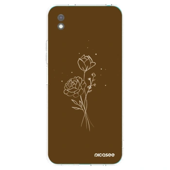 Picasee crna silikonska maskica za Xiaomi Redmi 9A - Brown flowers