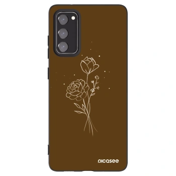 Picasee crna silikonska maskica za Samsung Galaxy S20 FE - Brown flowers