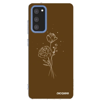 Picasee silikonska prozirna maskica za Samsung Galaxy S20 FE - Brown flowers