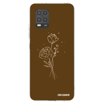 Picasee silikonska prozirna maskica za Xiaomi Mi 10 Lite - Brown flowers