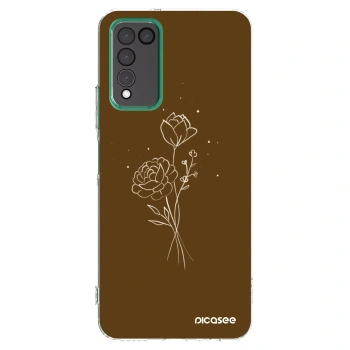 Picasee silikonska prozirna maskica za Honor 10X Lite - Brown flowers
