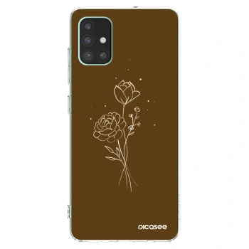 Picasee silikonska prozirna maskica za Samsung Galaxy M51 M515F - Brown flowers