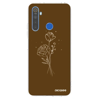 Picasee silikonska prozirna maskica za Realme 5 - Brown flowers