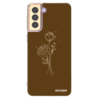 Picasee silikonska prozirna maskica za Samsung Galaxy S21+ 5G G996F - Brown flowers