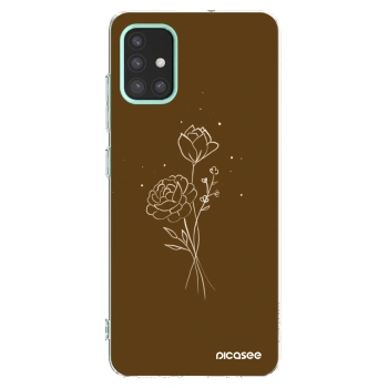 Picasee silikonska prozirna maskica za Samsung Galaxy M31s - Brown flowers