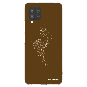 Picasee silikonska prozirna maskica za Samsung Galaxy A42 A426B - Brown flowers