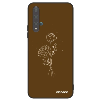Maskica za Huawei Nova 5T - Brown flowers