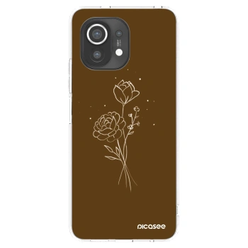 Picasee silikonska prozirna maskica za Xiaomi Mi 11 - Brown flowers