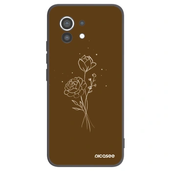 Picasee crna silikonska maskica za Xiaomi Mi 11 - Brown flowers