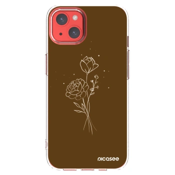 Picasee silikonska prozirna maskica za Apple iPhone 13 - Brown flowers