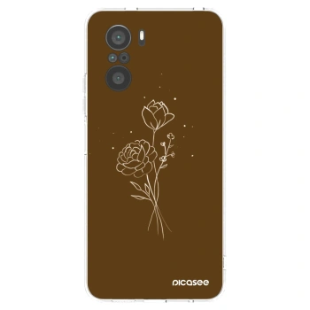 Picasee silikonska prozirna maskica za Xiaomi Poco F3 - Brown flowers
