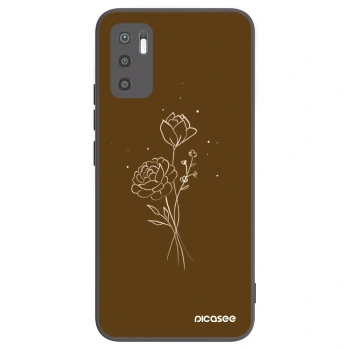 Picasee crna silikonska maskica za Xiaomi Redmi Note 10 5G - Brown flowers