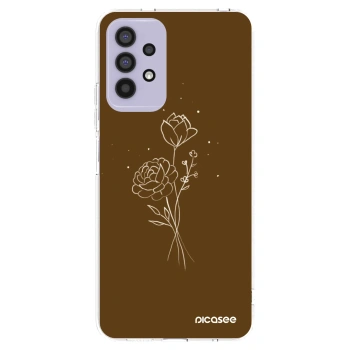 Picasee silikonska prozirna maskica za Samsung Galaxy A32 4G SM-A325F - Brown flowers
