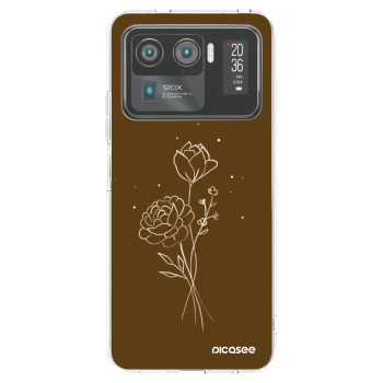 Picasee silikonska prozirna maskica za Xiaomi Mi 11 Ultra - Brown flowers