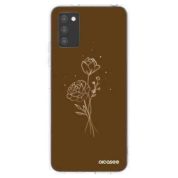 Picasee silikonska prozirna maskica za Samsung Galaxy A02s A025G - Brown flowers