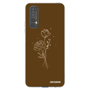 Picasee silikonska prozirna maskica za Realme 7 - Brown flowers