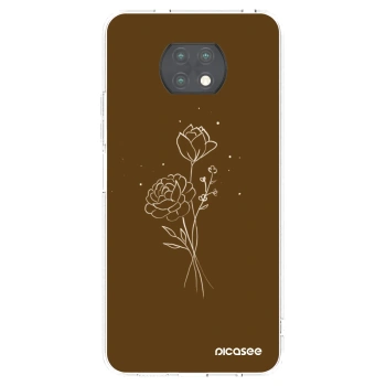 Picasee silikonska prozirna maskica za Xiaomi Redmi Note 9T - Brown flowers