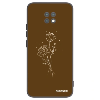 Picasee crna silikonska maskica za Xiaomi Redmi Note 9T - Brown flowers
