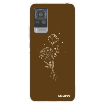 Picasee silikonska prozirna maskica za Vivo X60 Pro 5G - Brown flowers