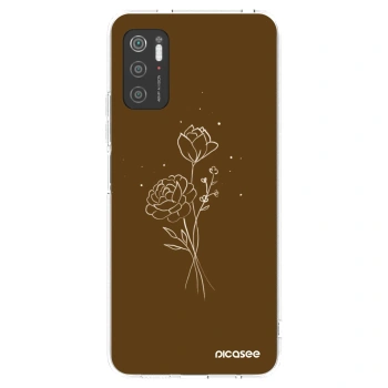 Picasee silikonska prozirna maskica za Xiaomi Poco M3 Pro 5G - Brown flowers