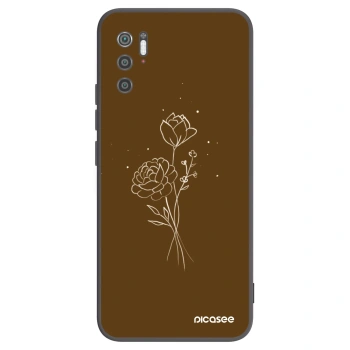 Picasee crna silikonska maskica za Xiaomi Poco M3 Pro 5G - Brown flowers