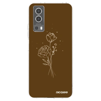 Picasee silikonska prozirna maskica za Vivo Y72 5G - Brown flowers