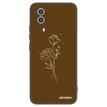 Picasee crna silikonska maskica za Vivo Y72 5G - Brown flowers