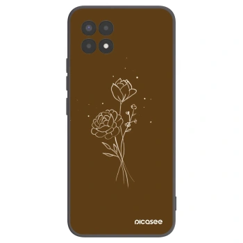 Picasee crna silikonska maskica za Realme 8i - Brown flowers
