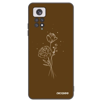 Picasee crna silikonska maskica za Xiaomi Redmi Note 11 - Brown flowers