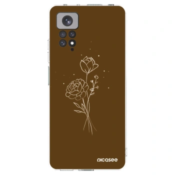 Picasee silikonska prozirna maskica za Xiaomi Redmi Note 11 - Brown flowers