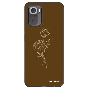 Picasee crna silikonska maskica za Xiaomi Redmi Note 11S 4G - Brown flowers