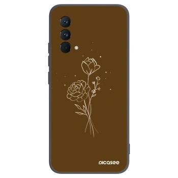 Picasee crna silikonska maskica za Realme GT Master Edition 5G - Brown flowers