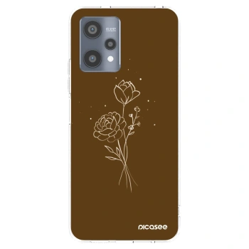 Picasee silikonska prozirna maskica za Realme 9 Pro 5G - Brown flowers