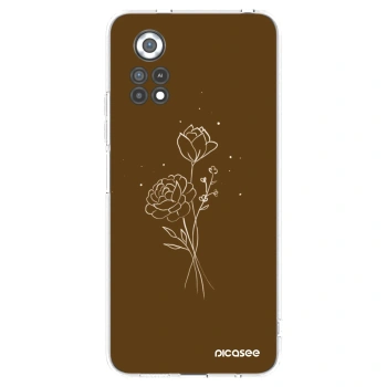 Picasee silikonska prozirna maskica za Xiaomi Poco X4 Pro 5G - Brown flowers