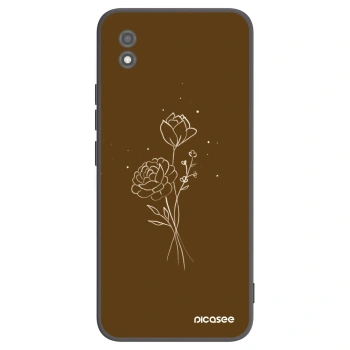 Picasee crna silikonska maskica za Realme C11 (2021) - Brown flowers