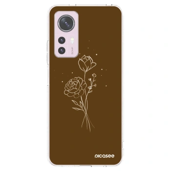Picasee silikonska prozirna maskica za Xiaomi 12 - Brown flowers