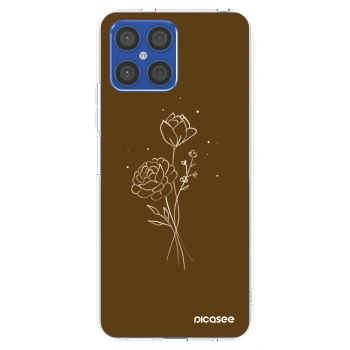 Picasee silikonska prozirna maskica za Honor X8 4G - Brown flowers