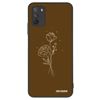 Maskica za Xiaomi Poco M3 - Brown flowers
