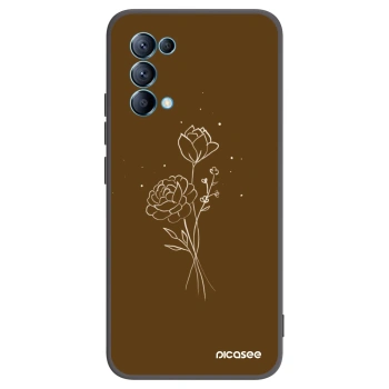 Picasee crna silikonska maskica za OPPO Reno 5 5G - Brown flowers