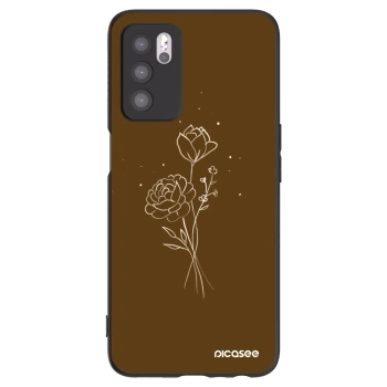 Picasee crna silikonska maskica za OPPO A16 - Brown flowers