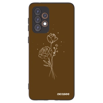 Picasee crna silikonska maskica za Samsung Galaxy A33 5G A336 - Brown flowers