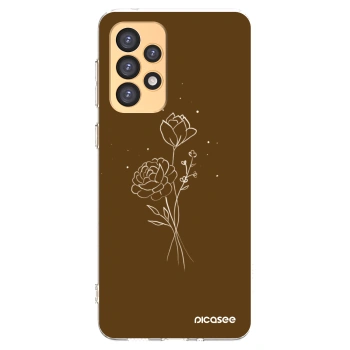 Picasee silikonska prozirna maskica za Samsung Galaxy A33 5G A336 - Brown flowers