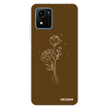 Picasee silikonska prozirna maskica za Vivo Y01 - Brown flowers