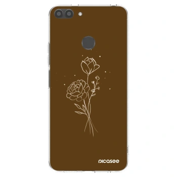 Picasee silikonska prozirna maskica za Huawei P Smart - Brown flowers