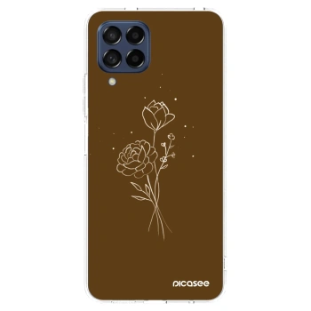 Picasee silikonska prozirna maskica za Samsung Galaxy M53 5G - Brown flowers