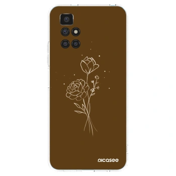 Picasee silikonska prozirna maskica za Xiaomi Redmi 10 (2022) - Brown flowers