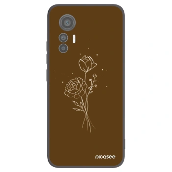 Picasee crna silikonska maskica za Xiaomi 12 Lite - Brown flowers