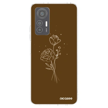 Picasee silikonska prozirna maskica za Xiaomi 12 Lite - Brown flowers